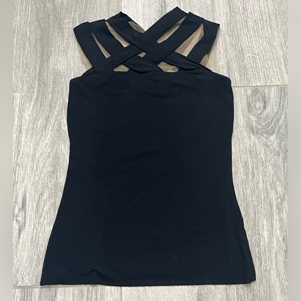 Bailey44 black cross cross sleeveless top- XS